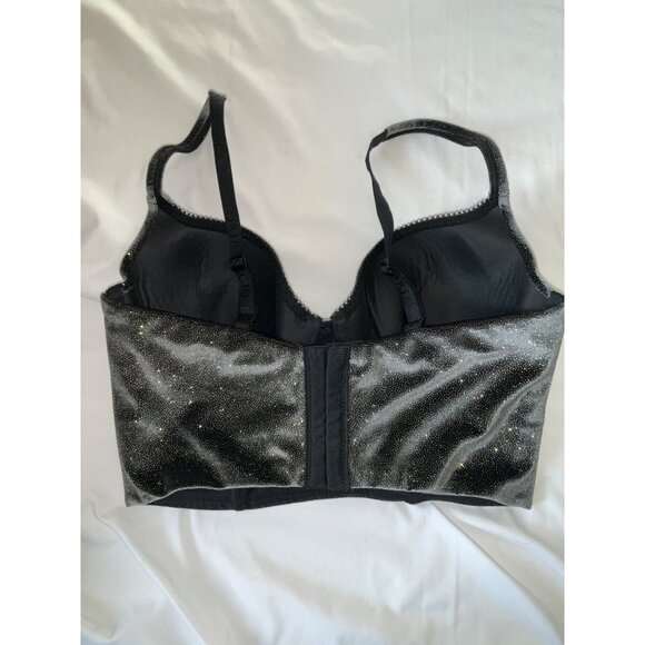 Victorias Secret Body by Victoria Lined DEMI Bra Black Sparkle Velvet 34D - Picture 5 of 6